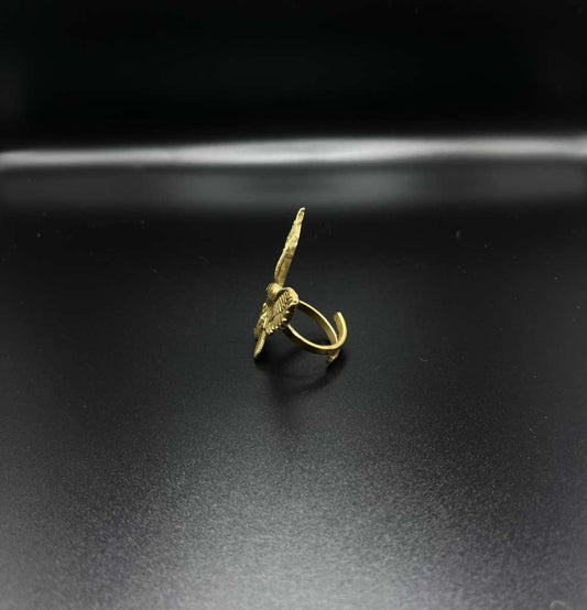 3-D Brass Eagle Statement Ring