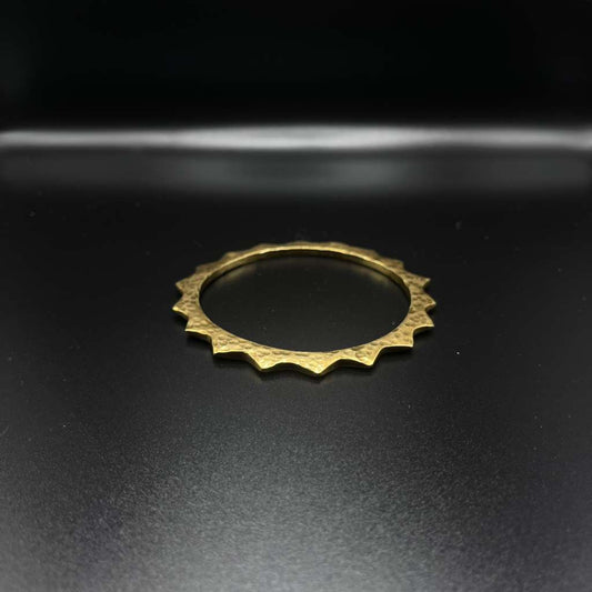 Serrated Hammered Brass Bangle