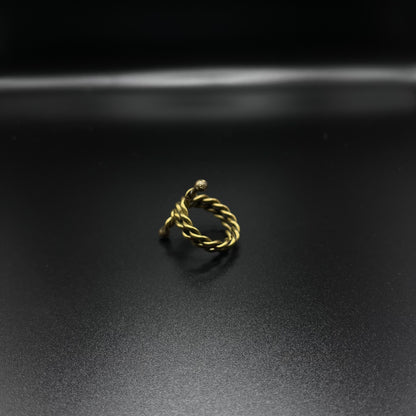 Braided Brass Statement Ring
