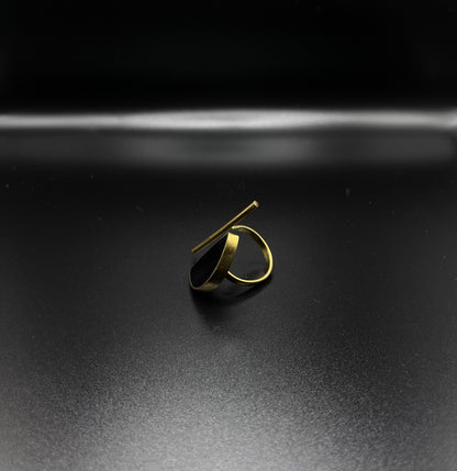 Black Half-Moon Statement Ring