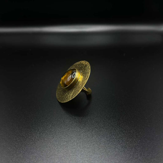 Amber Eclipse Statement Ring