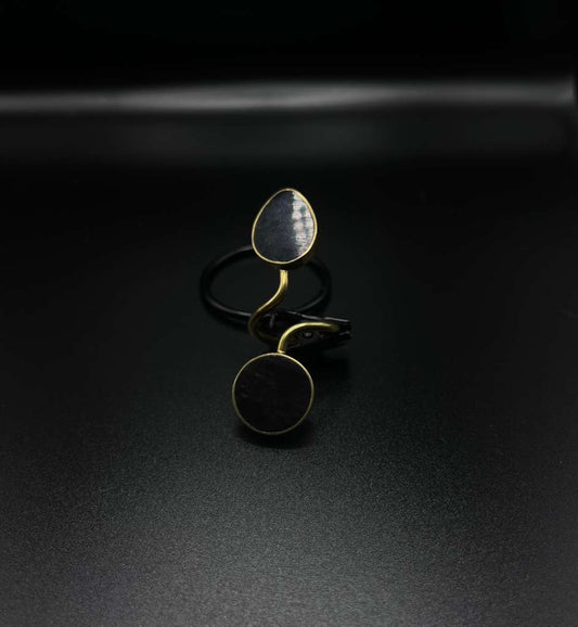 Black Stone Wrap Statement Ring