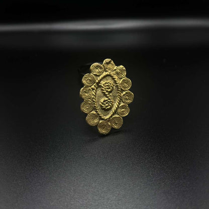 Spirals Brass Statement Ring