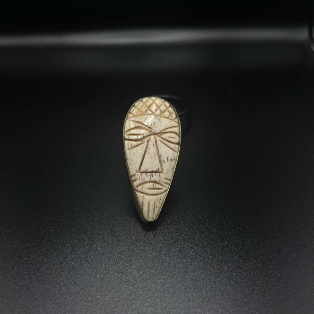Tribal Mask Brass Ring