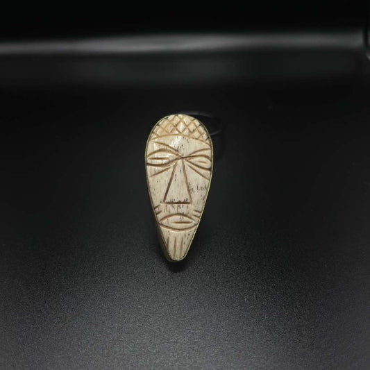 Tribal Mask Brass Ring