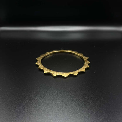 Serrated Hammered Brass Bangle