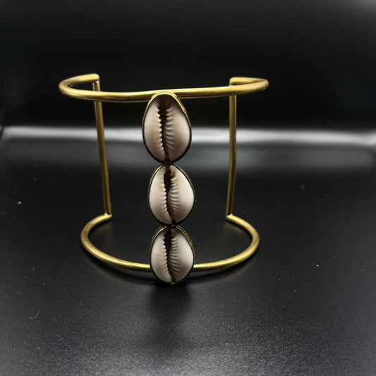 Triple Cowrie Cuff